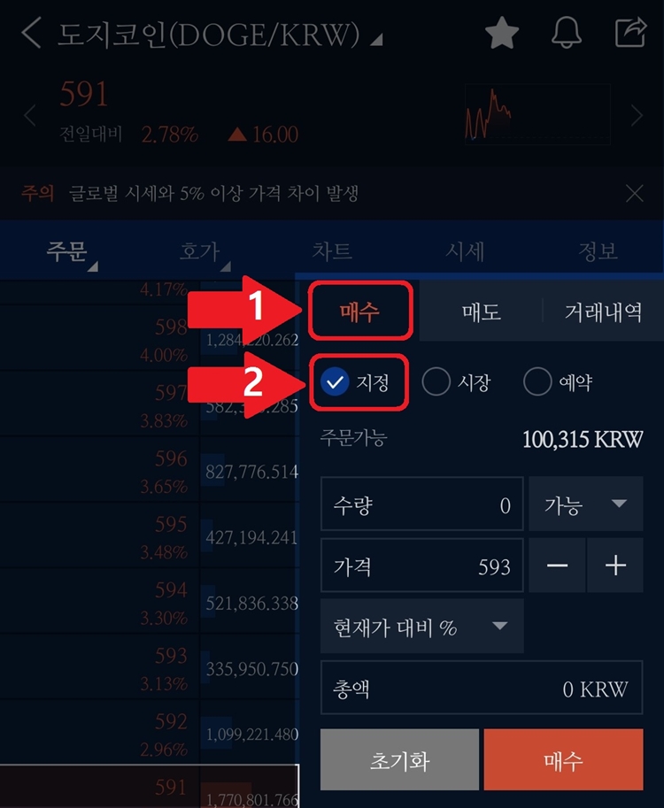 지정가 매수