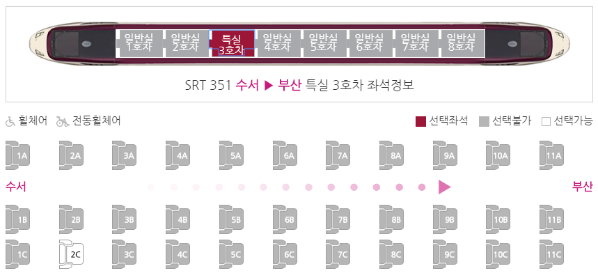 SRT 좌석 배치도
5