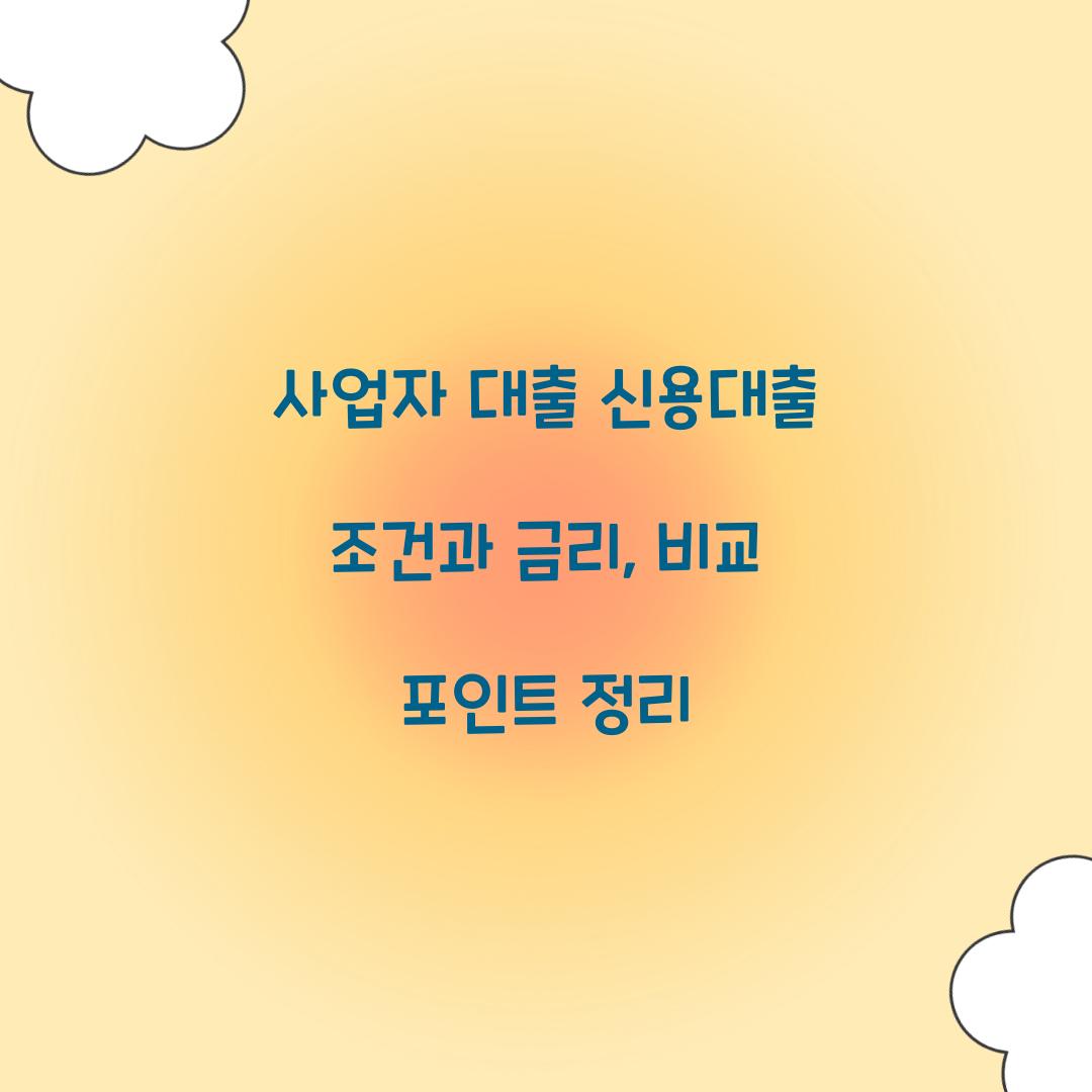 사업자 대출 신용대출