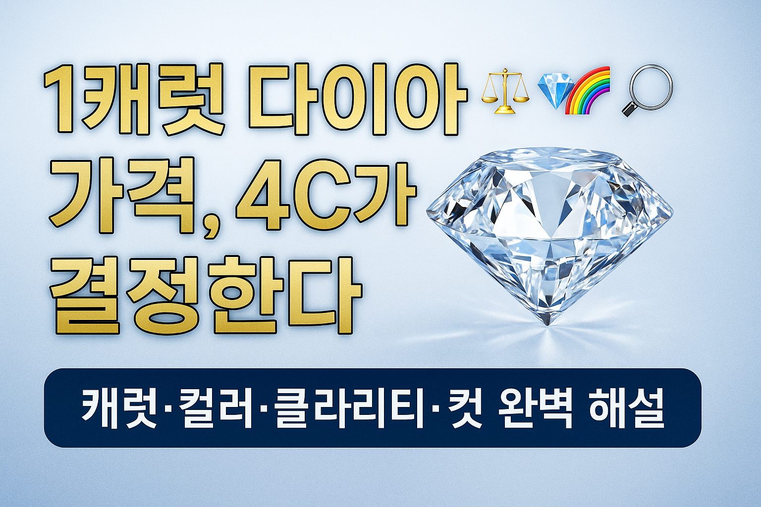 1캐럿 다이아 가격, 4C가 모든 걸 결정한다-크기,색상,투명도,컷팅