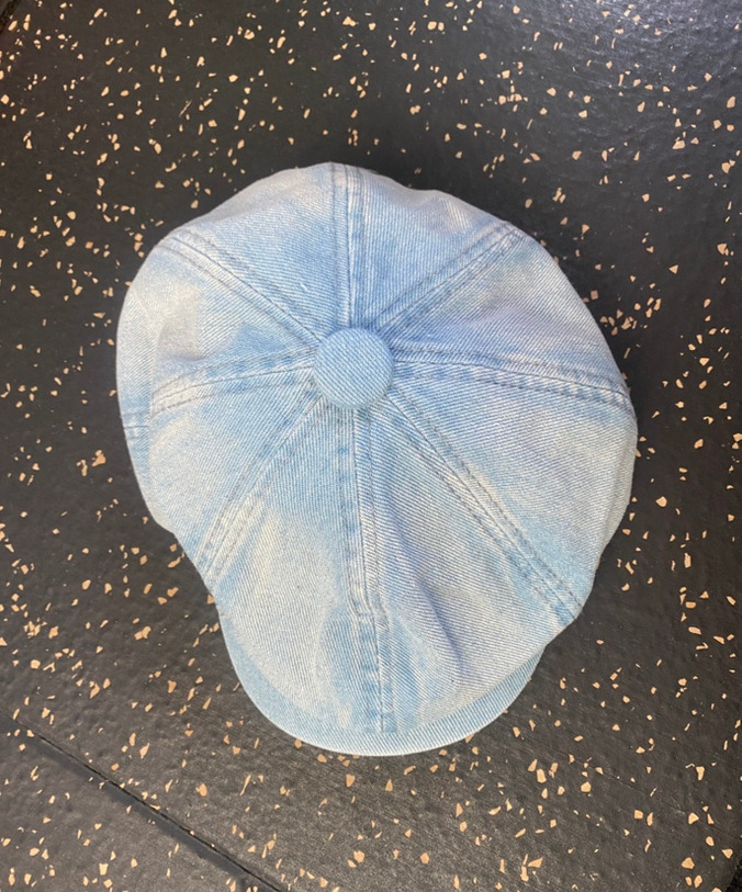 유니버셜 케미스트리 베레모 스톤워싱 데님 헌팅캡 Washing Light Denim Banding Huntingcap