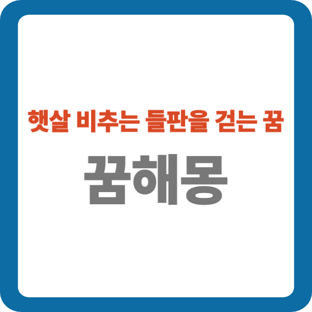 햇살 비추는 들판을 걷는 꿈 해몽