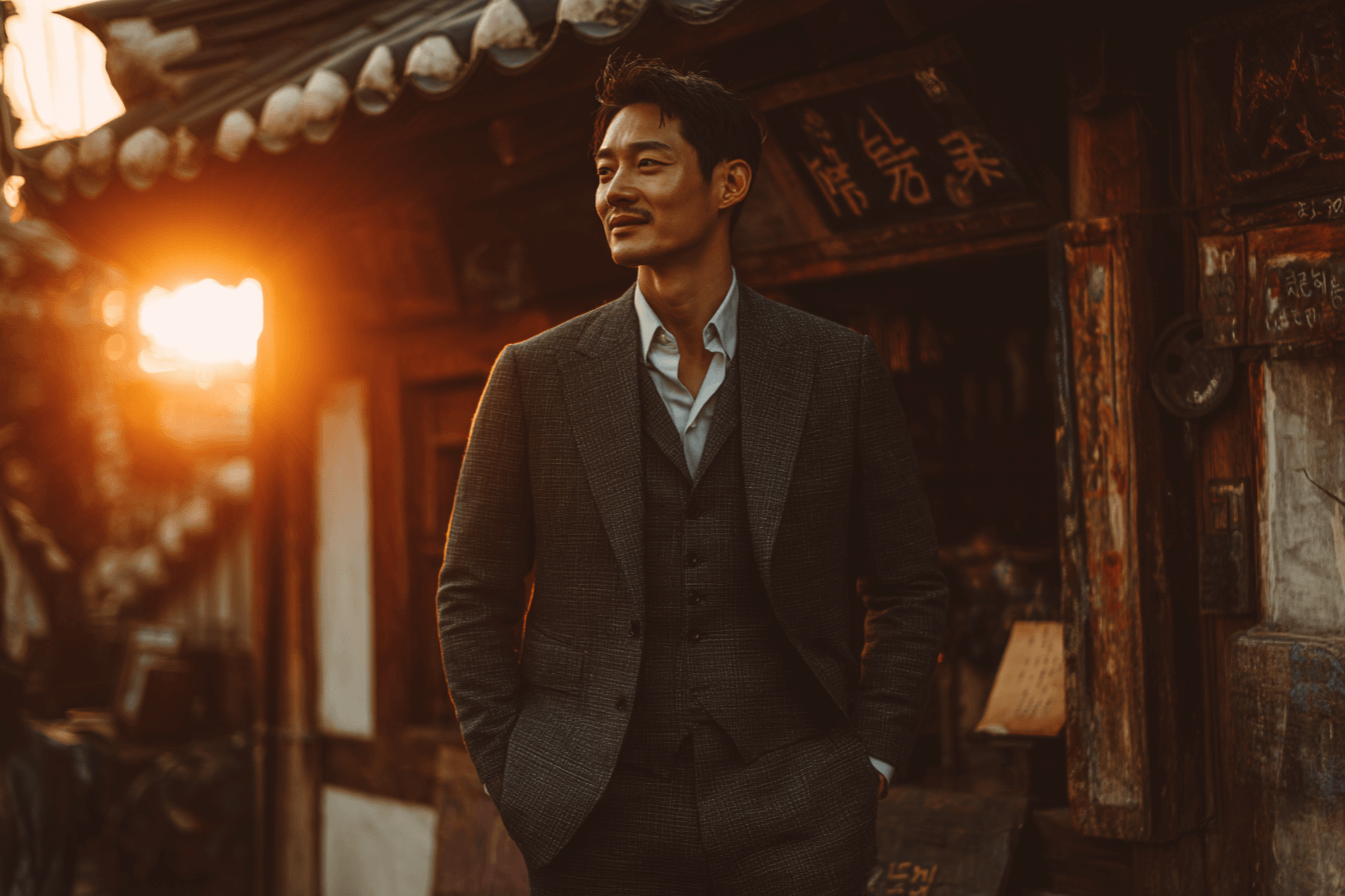 한옥-앞에-서-있는-남자