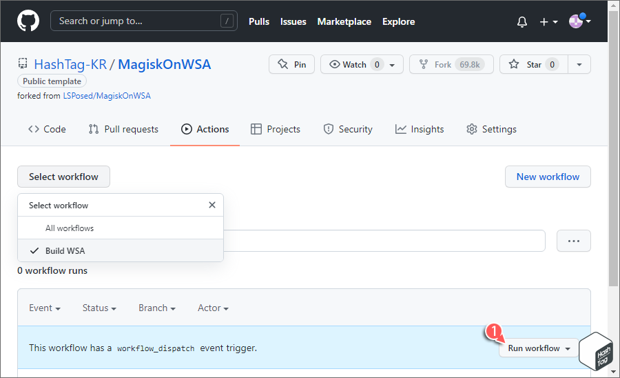 Build WSA > Run workflow