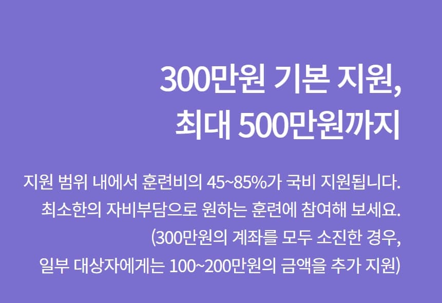 내일배움카드 지원내용