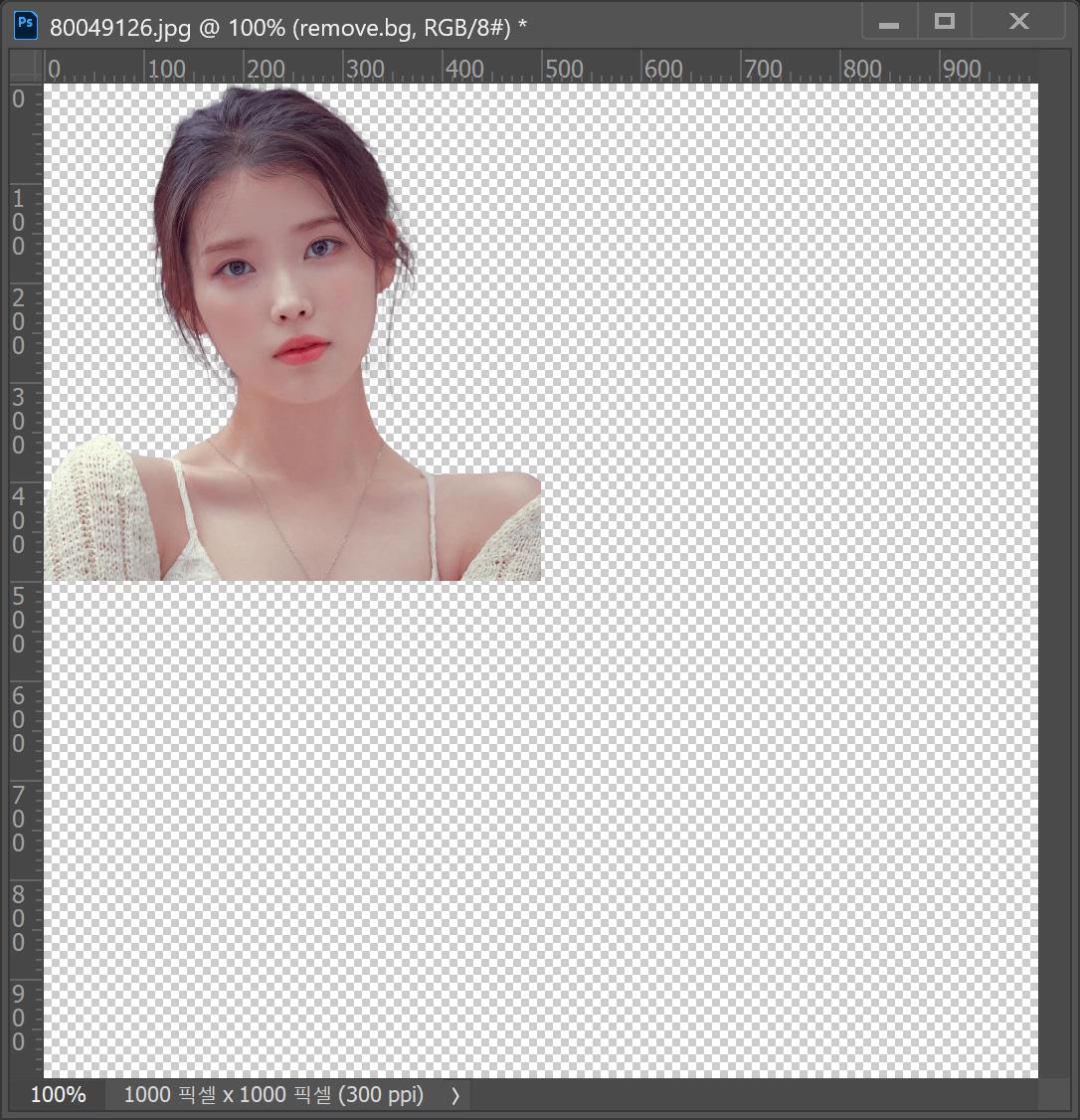 배경 지우기 remove.bg 플러그인 사용 화면