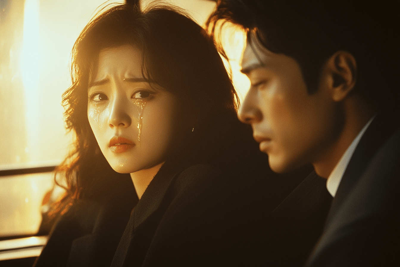 슬픈-표정의-남성과-여성