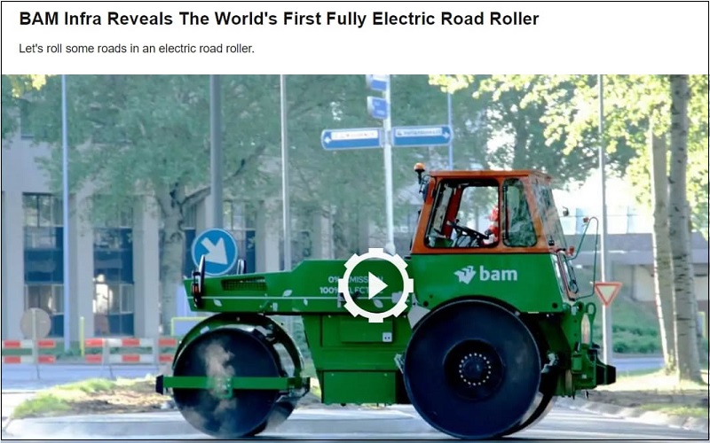 세계 최초의 완전한 전기 아스팔트 포장 페이버 및 로드 롤러 탄생 VIDEO: BAM neemt &rsquo;s werelds eerste elektrische wals in gebruik 
