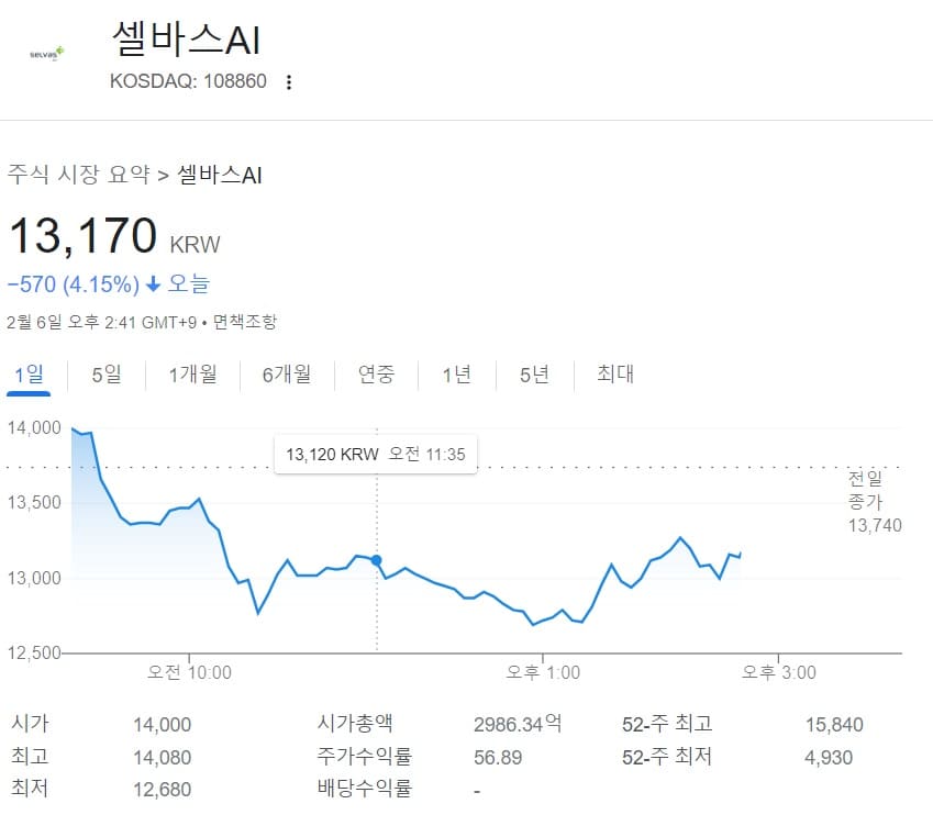 셀바스AI-주식시장요약