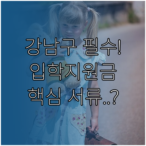 강남구 입학준비금 신청 기간 대상자 ..