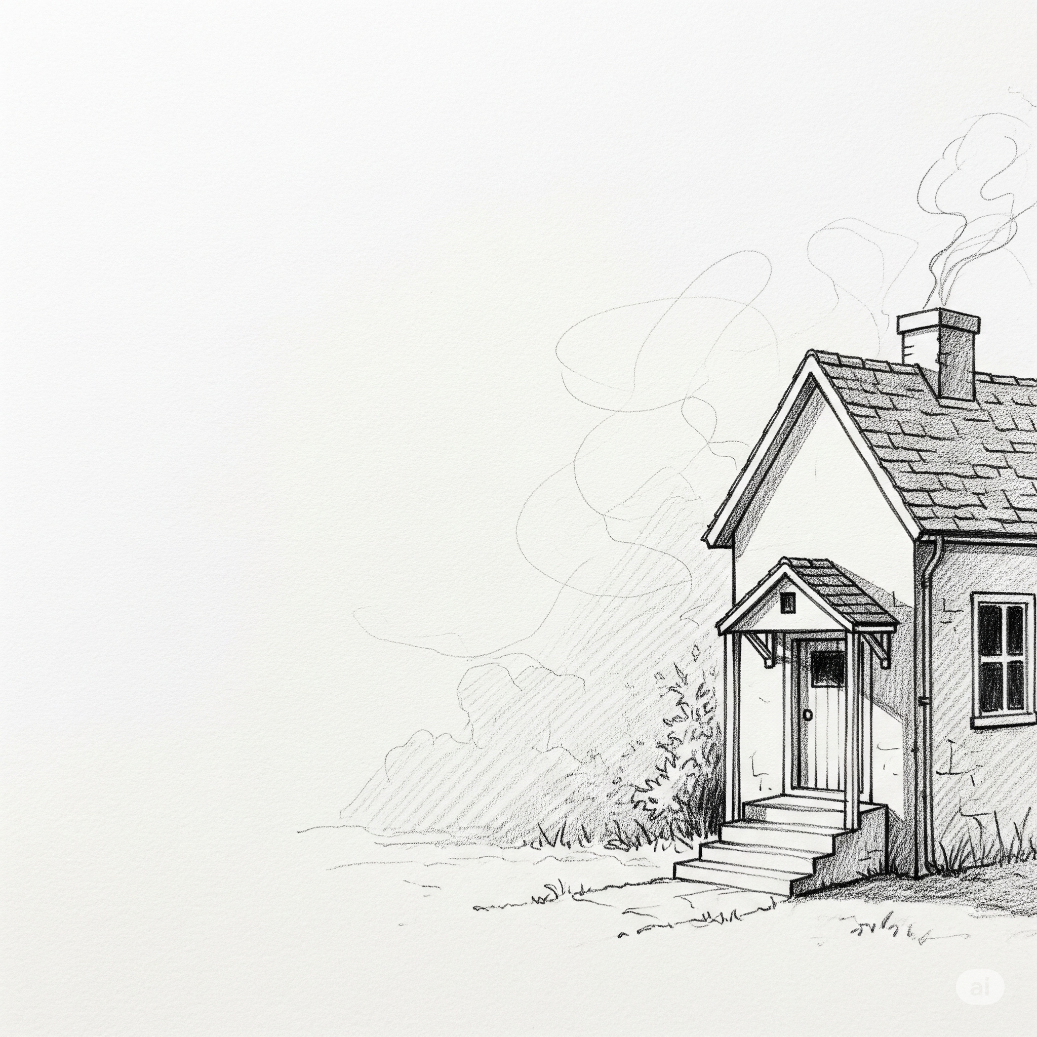 한쪽 구석에 위치하고 있는 작은 집