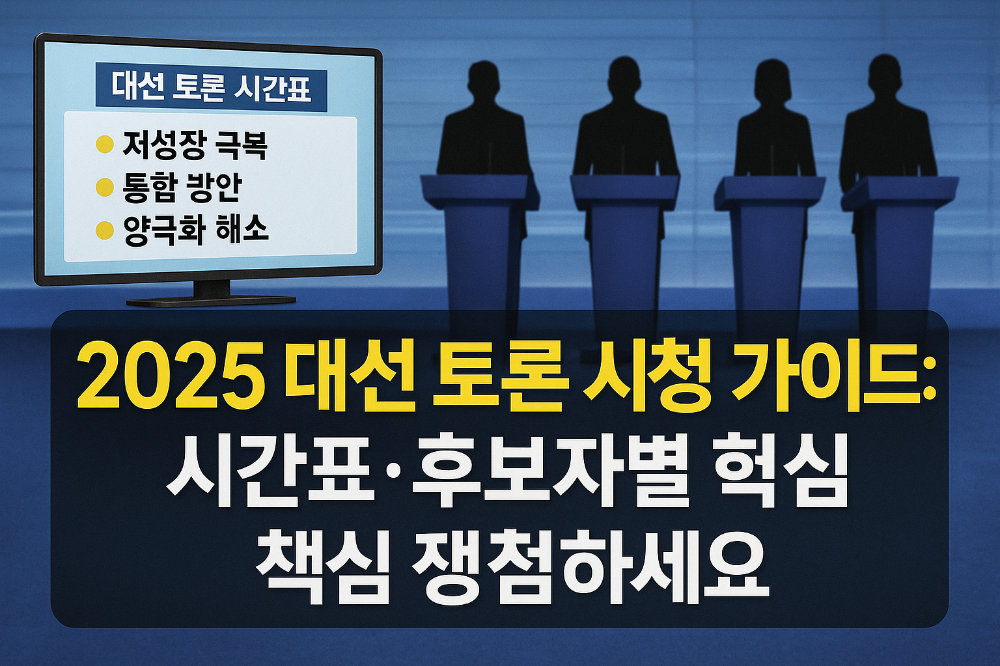 2025 대선 토론 시청 가이드 시간표·후보자별 핵심 쟁점 확인하세요