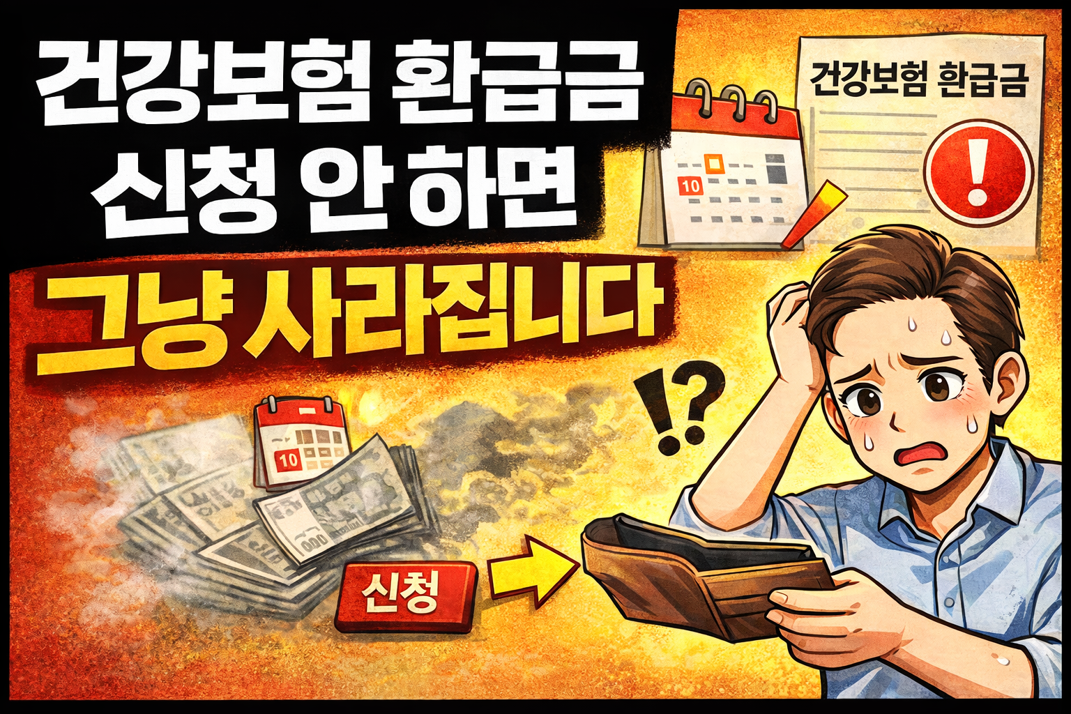 건강보험 환급금 신청하지 않으면 사라지는 이유와 환급 조건 설명 이미지