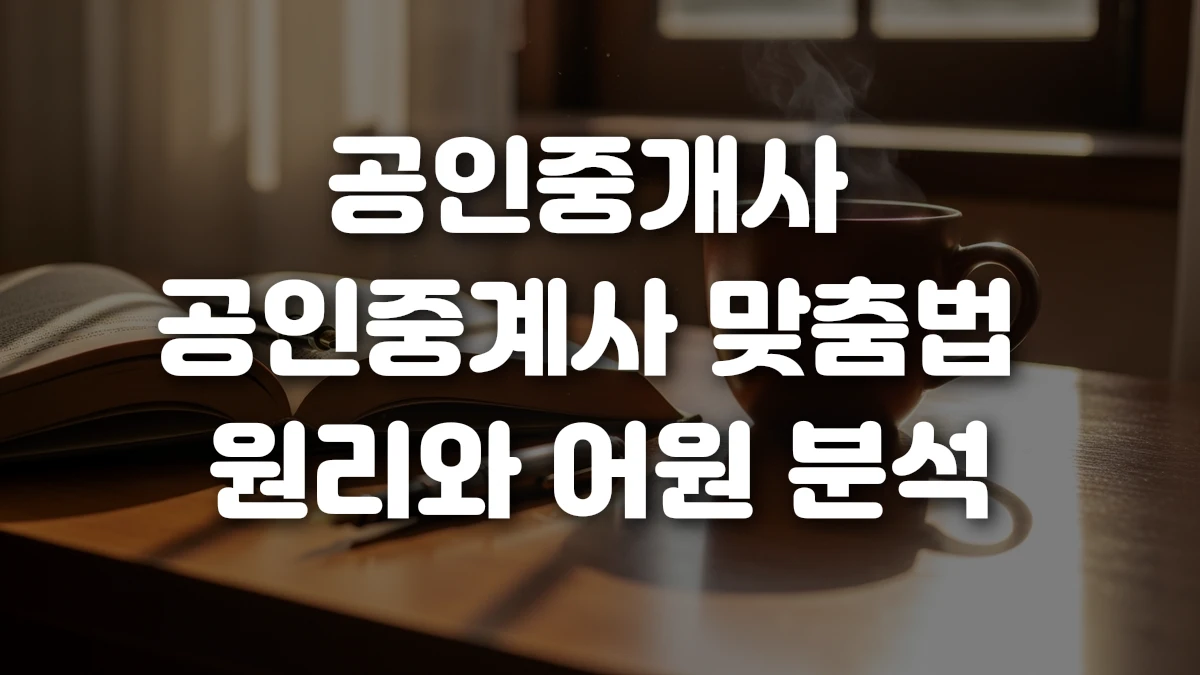 공인중개사 공인중계사 맞춤법 원리와 어원 분석