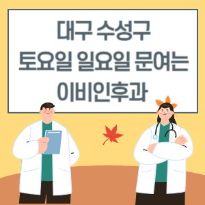 대구 수성구 토요일 일요일 이비인후과 진료 문여는 병원 리스트
