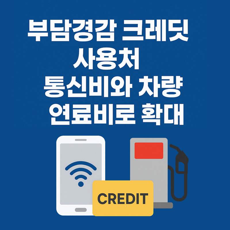 부담경감 크레딧 사용처 통신비와 차량 연료비로 확대