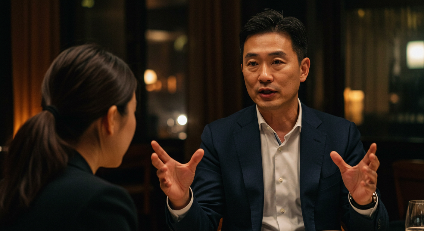 권위적으로 대화하는 남성