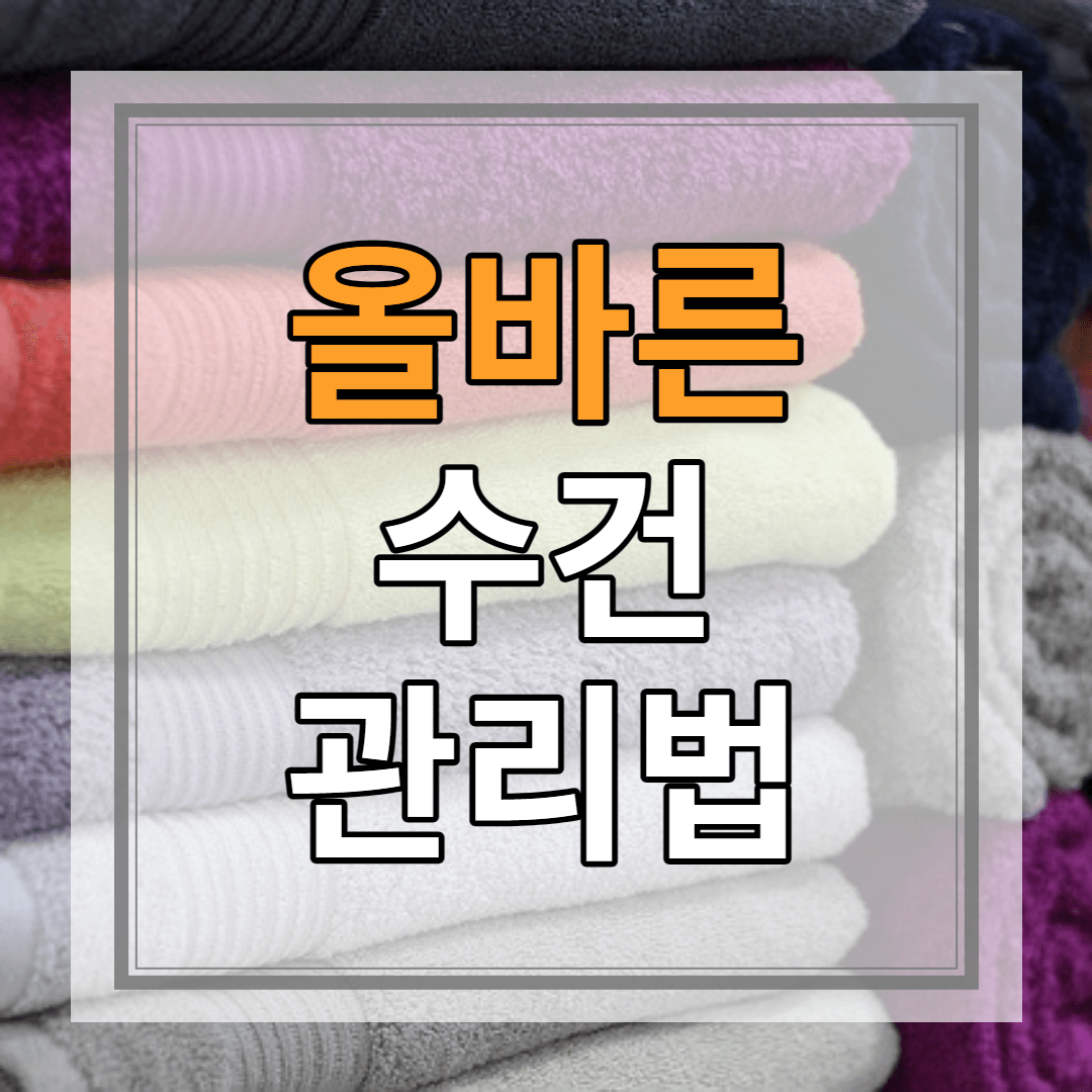 올바른 수건 관리법