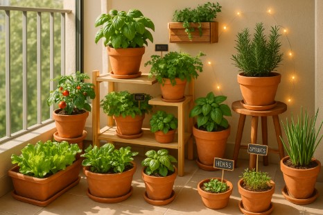 베란다 텃밭 사진