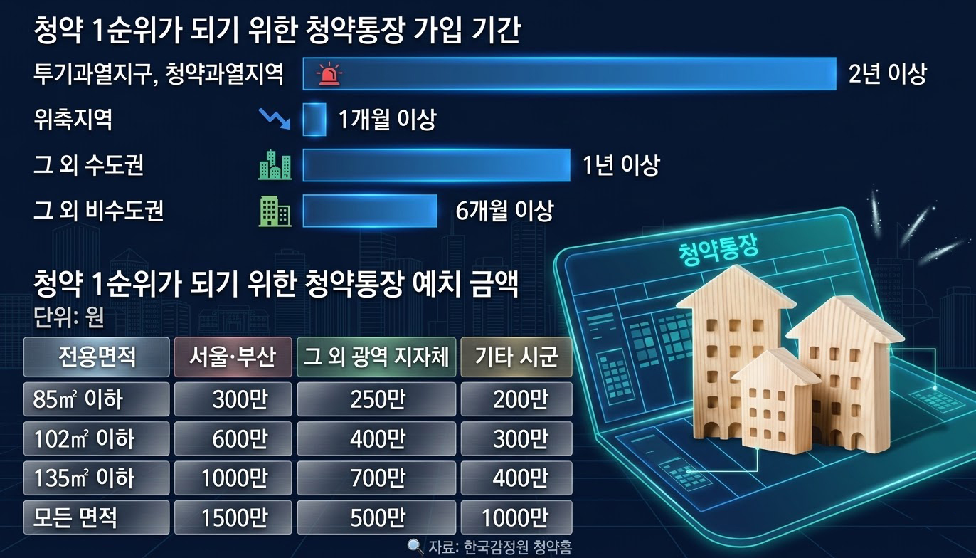 청약통장 종류 비교 인포그래픽