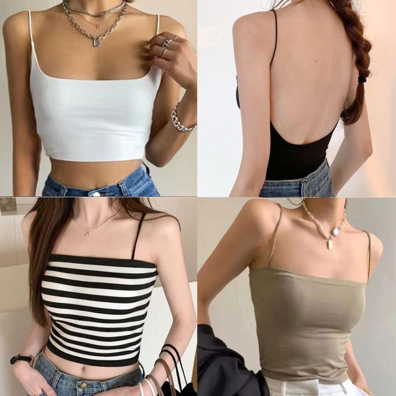 크롭티 끈나시 브라탑 백리스 탱크탑 캡나시 튜브탑 이너