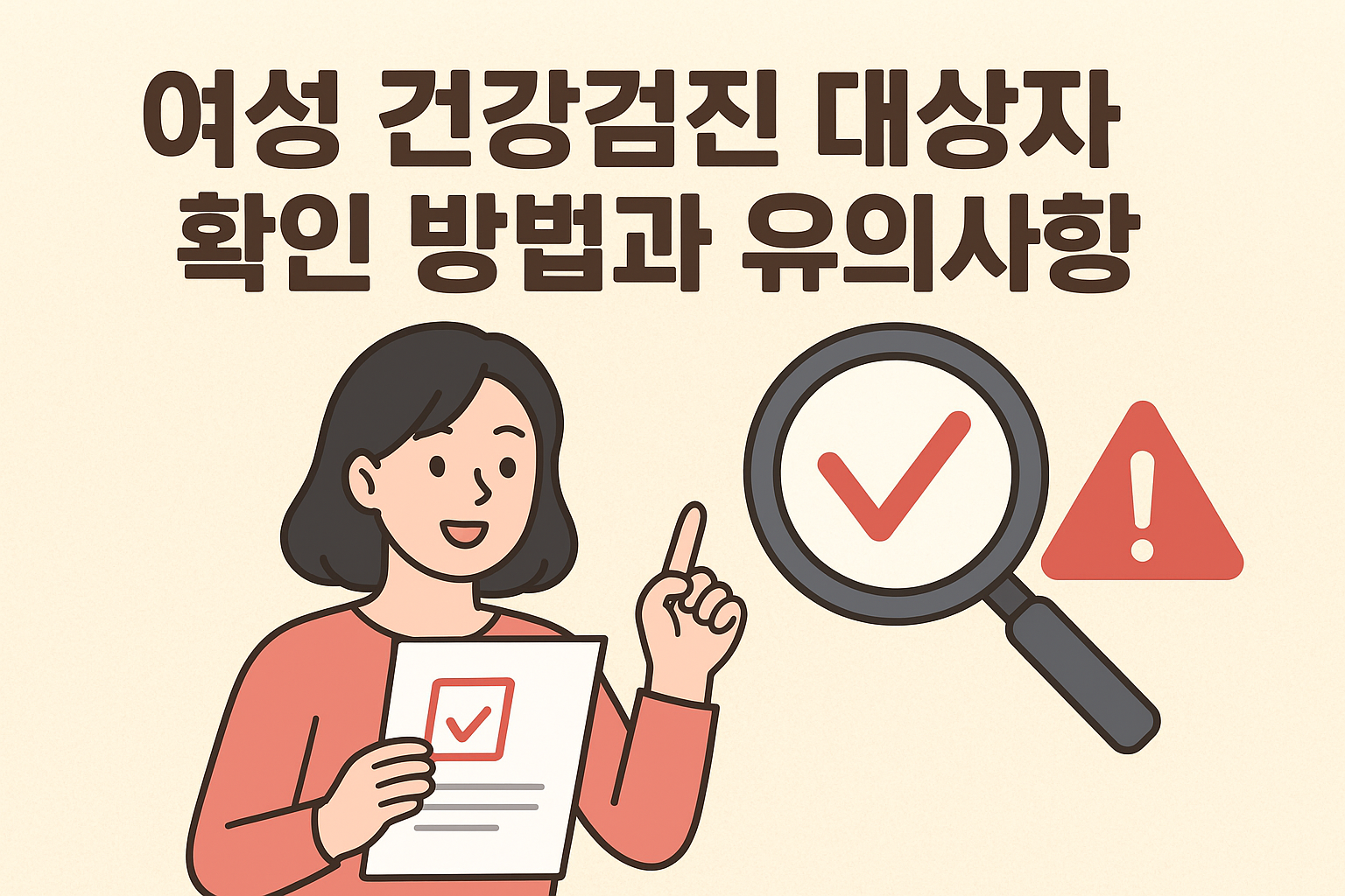 여성 건강검진 대상자 확인 방법
