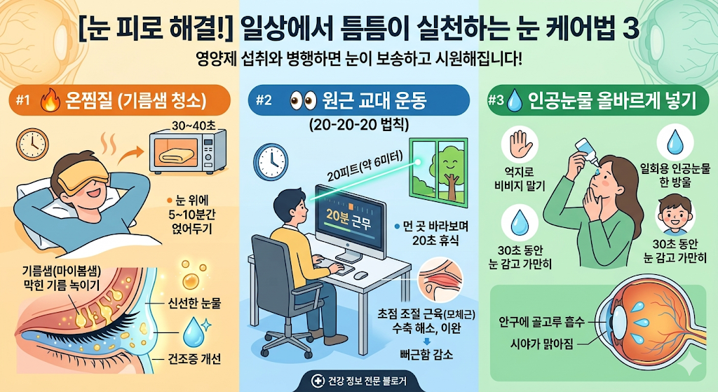 눈 피로를 푸는 5분 케어법