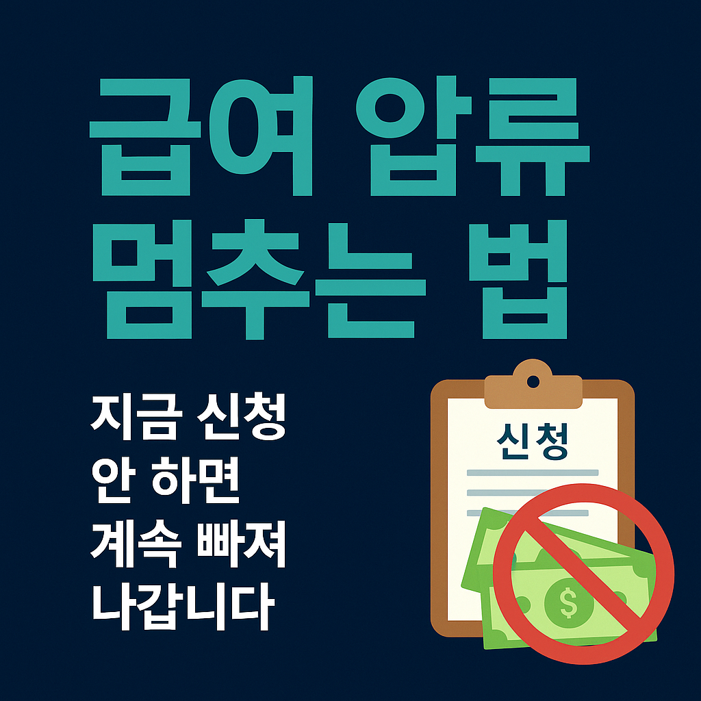 급여 압류 멈추는 법, 지금 신청 안 하면 계속 빠져나갑니다