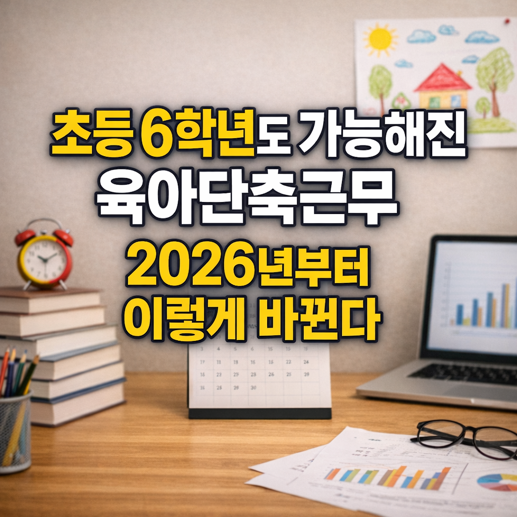 초등 6학년도 가능해진 육아단축근무, 2026년부터 이렇게 바뀐다