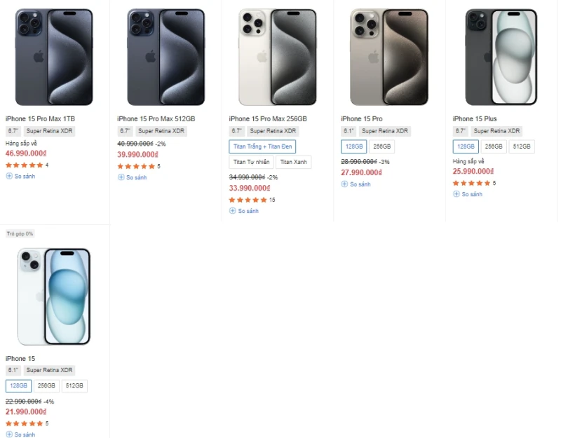 베트남 아이폰 15 시리즈 가격과 어디서 사야할지 알아보기