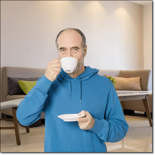 바아텍 차 마시는 남성