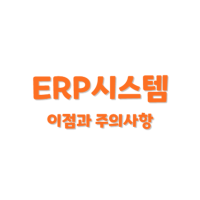 ERP시스템 이점과 주의사항