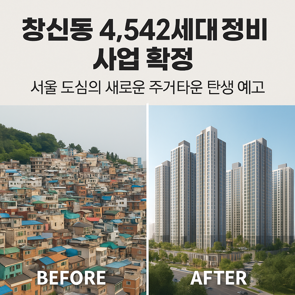 창신동 4,542세대 정비사업 확정…서울 도심의 새로운 주거 타운 탄생 예고