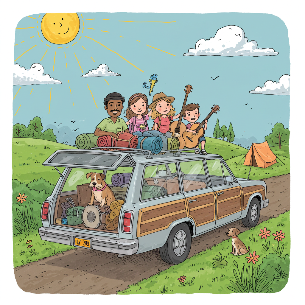 가족여행하는 모습