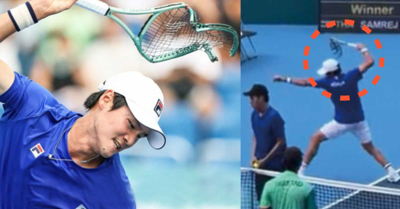 권순우 라켓 박살 비매너 행동 사진