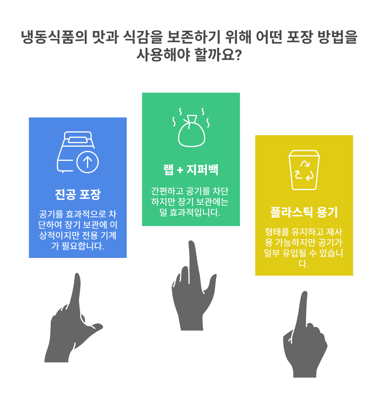 맛과 식감을 지키는 포장 방법