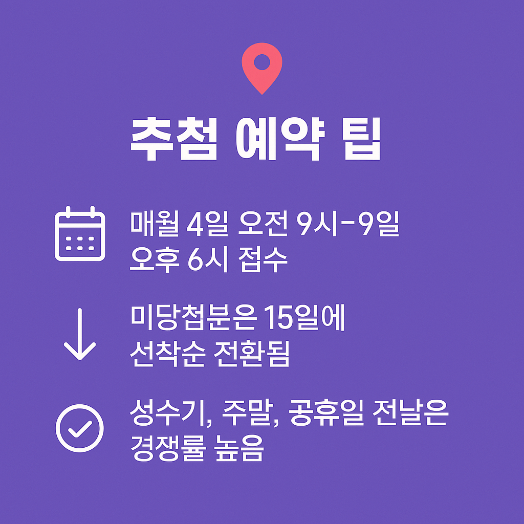 추첨 예약 팁
