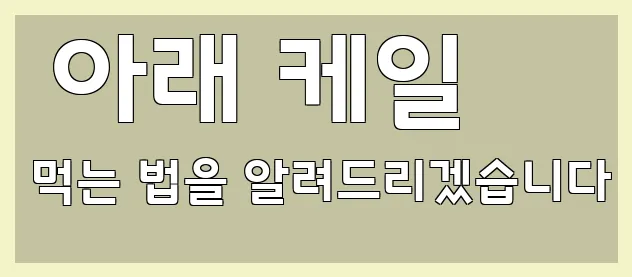  아래 케일 먹는 법을 알려드리겠습니다