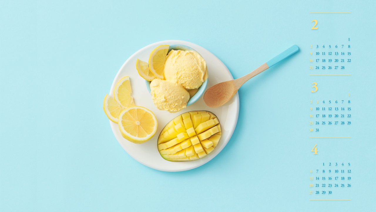 12 망고 아이스크림 B - 2025년3월 노트북배경화면