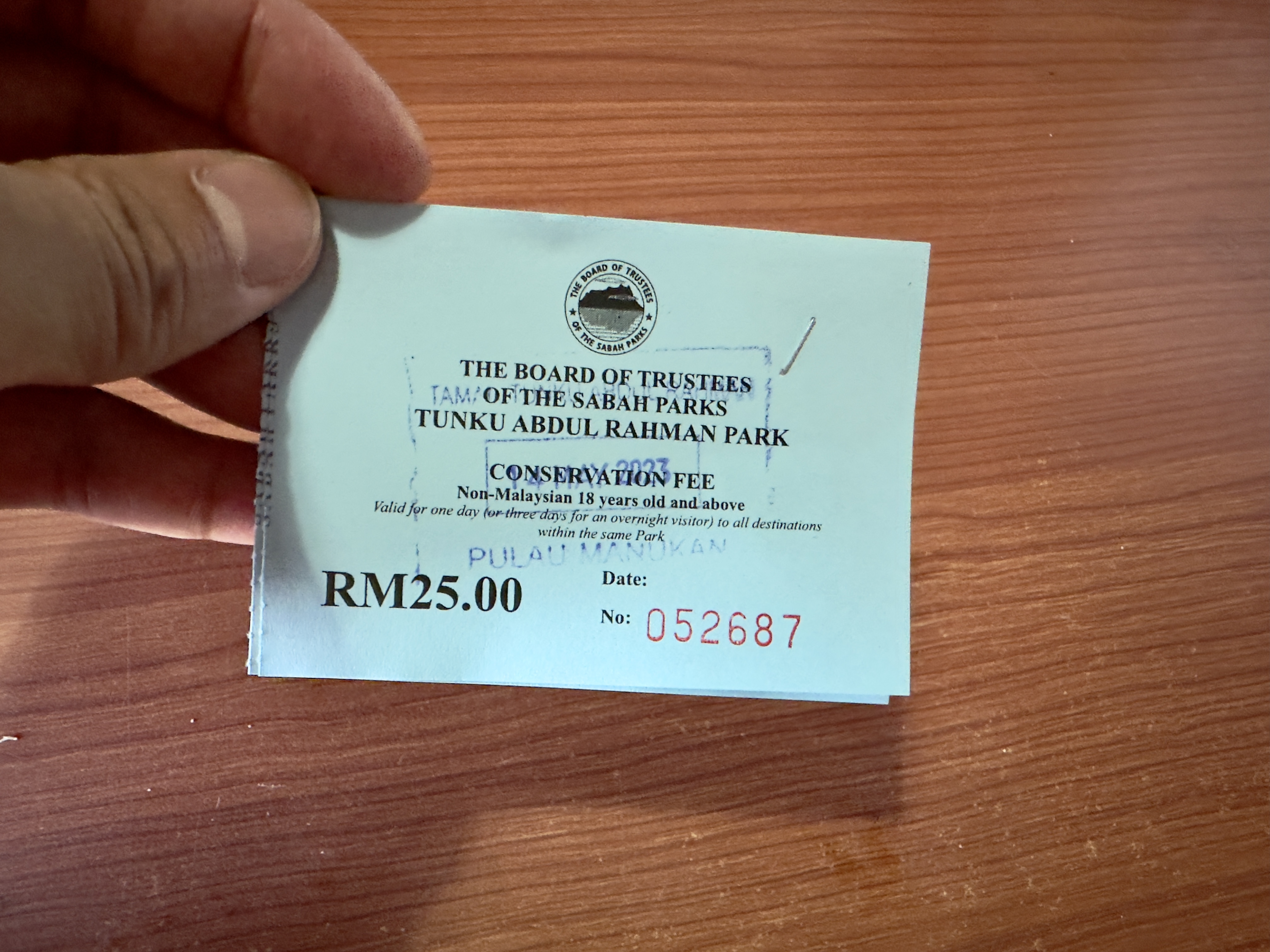 마누칸 섬 보호 비용 25링깃