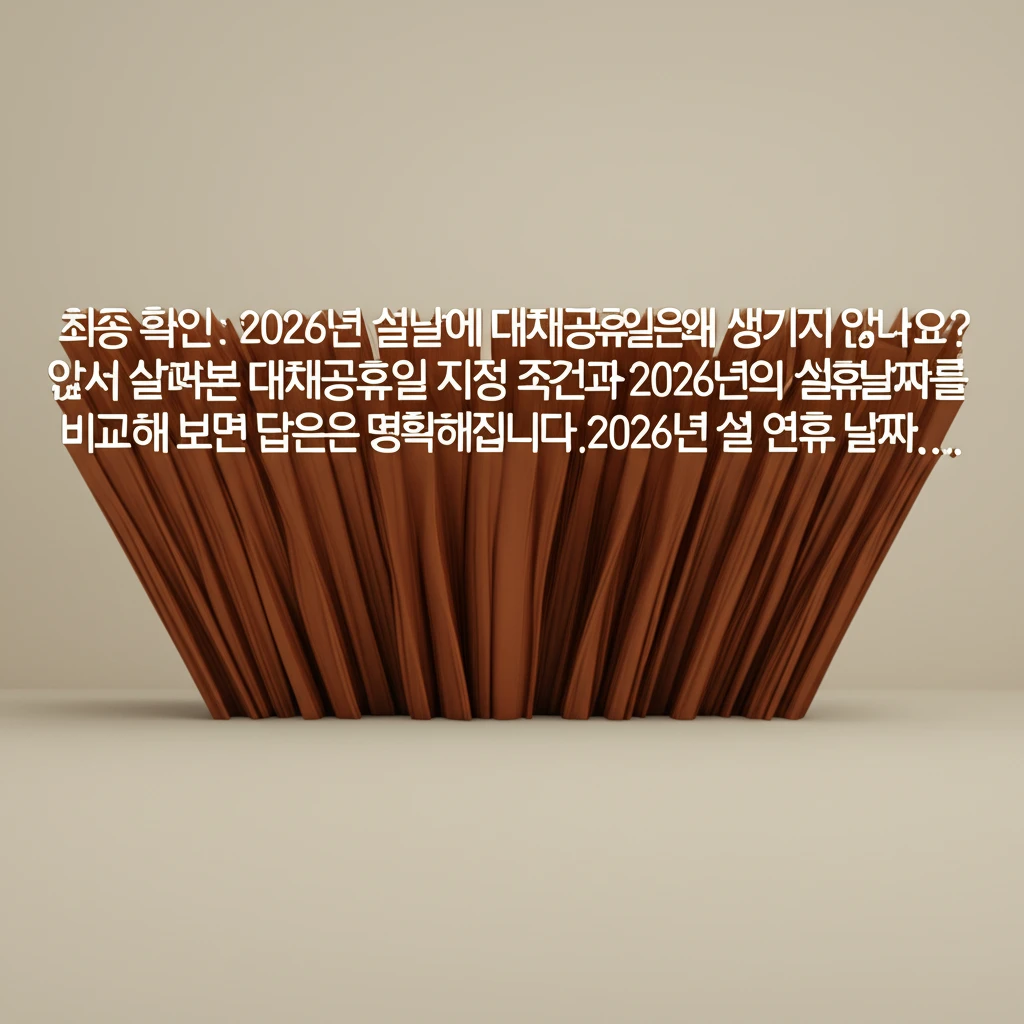 2026년 설날 연휴 기간 총정리 대..