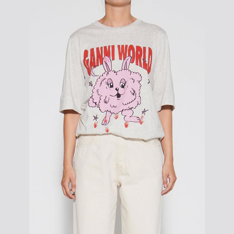 가니 바니 토끼 프린트 반팔 티셔츠