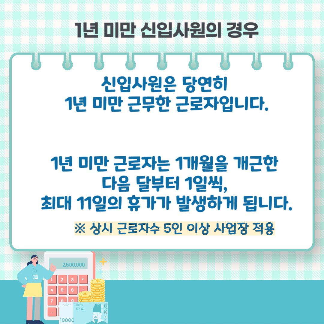 2025년 연차휴가 일수 계산 방법 (계산기)