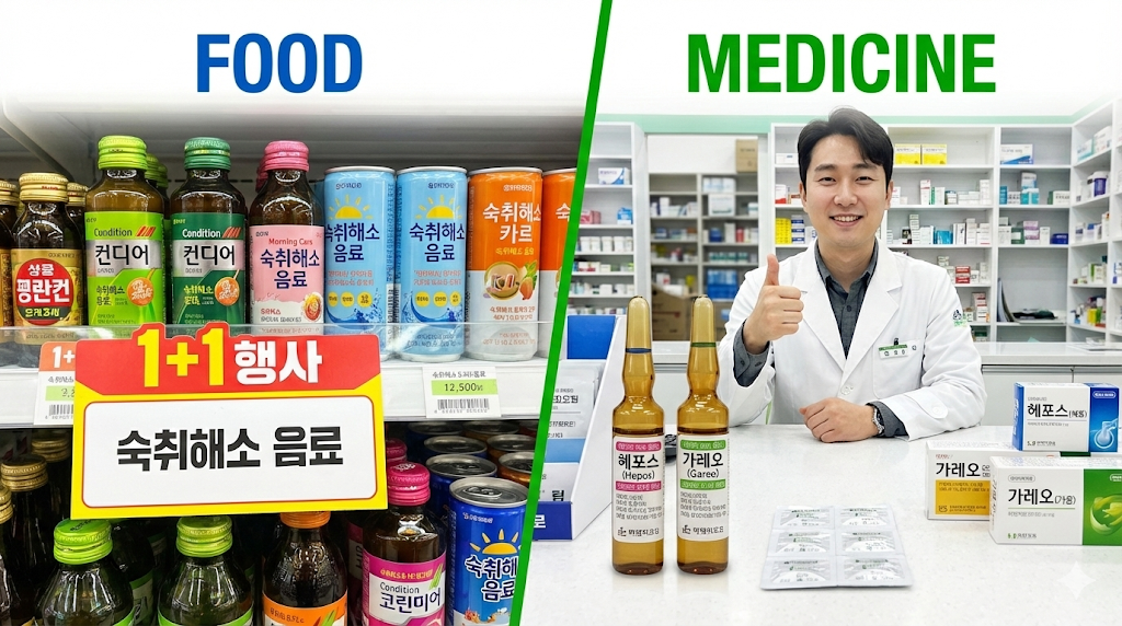 약국 숙취해소제 추천 헤포스 가레오 반하사심탕 편의점 비교