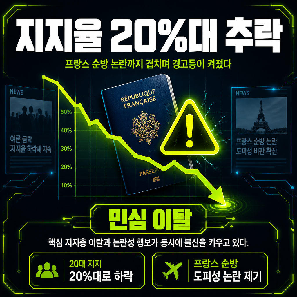 지지율 20%대 추락