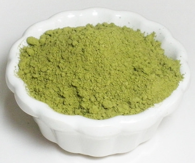 한국의 떡 종류 닭알떡-녹차가루