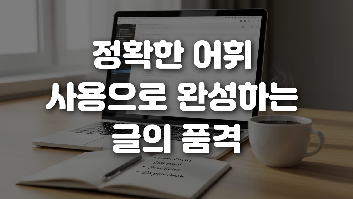 정확한 어휘 사용으로 완성하는 글의 품격
