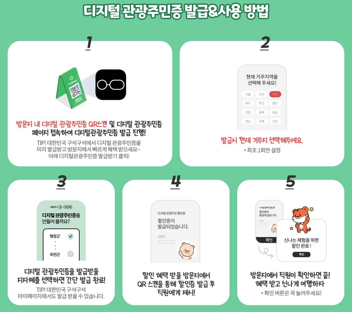 디지털 관광 주민증 발급 받기