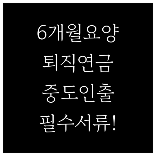 6개월 이상 요양 시 퇴직연금 중도인..
