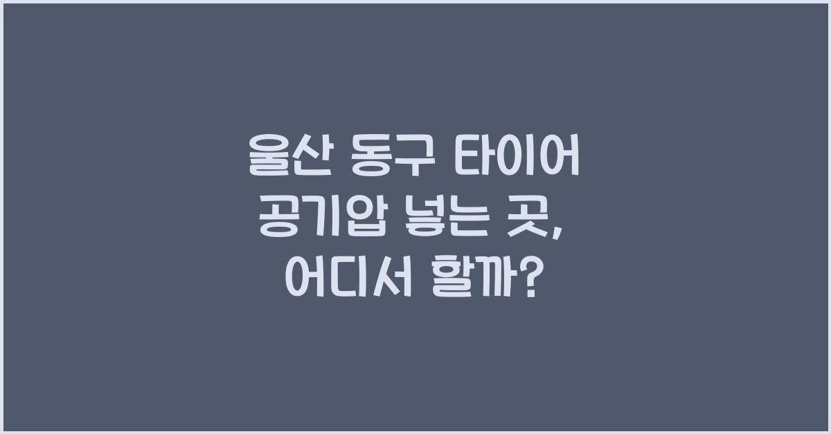 울산 동구 타이어 공기압 넣는 곳